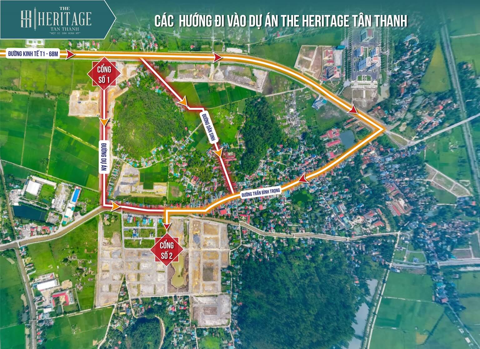 lối vào dự án the heritage tân thanh hà nam