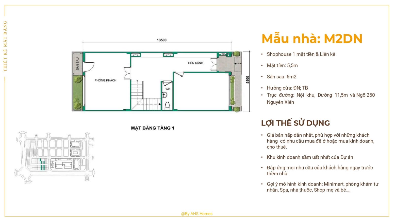 mặt bằng liền kề rue de charme 214 nguyễn xiển