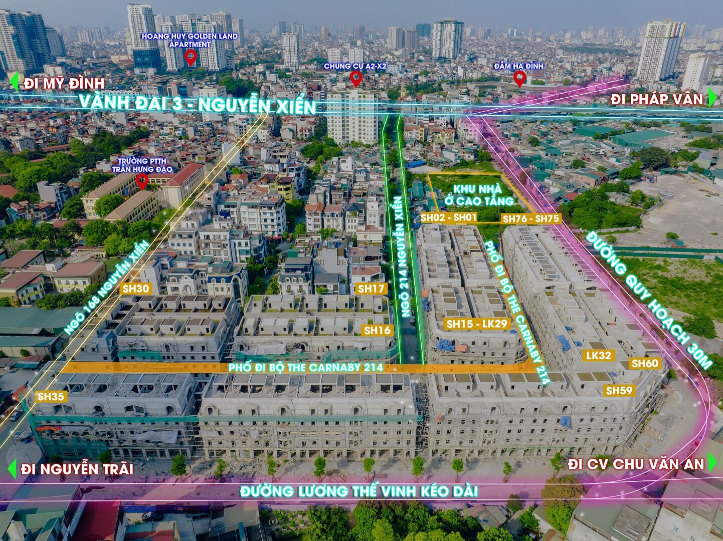 tiến độ dự án rue de charme 214 nguyễn xiển